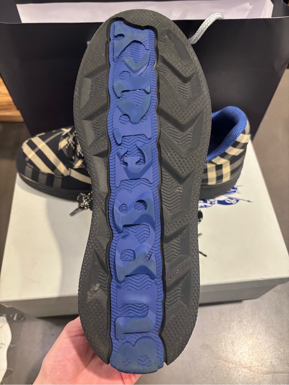 Burberry Low Top Sneaker — Black Plaid - Picture 5 of 5